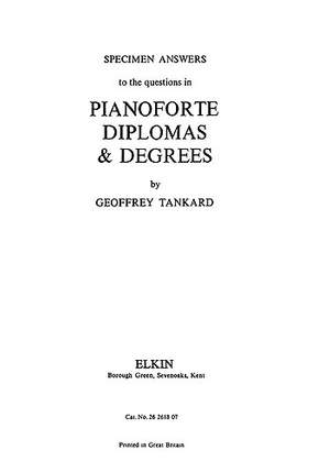 Specimen Answers To The Questions