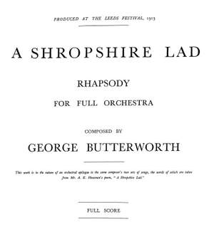 George Butterworth: A Shropshire Lad