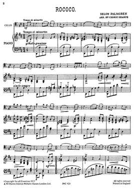 Selim Palmgren: Rococo for Cello and Piano