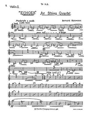 Bernard Herrmann: Echoes For String Quartet (Parts)