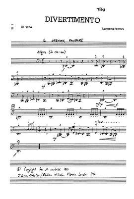 Raymond Premru: Divertimento 10 Parts (9 Movements) (Parts)