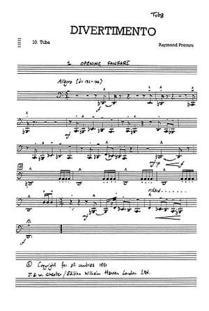 Raymond Premru: Divertimento 10 Parts (9 Movements) (Parts)