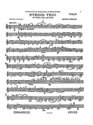 Lennox Berkeley: String Trio Op. 19 (Parts)