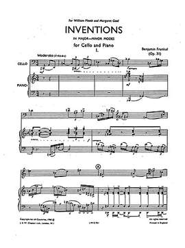 Benjamin Frankel: Inventions for Cello and Piano