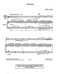 Ernest Baker: Cantilena For Cello And Piano