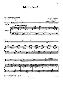 Cyril Scott: Lullaby Op.57 No.2 for Cello and Piano