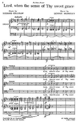Lennox Berkeley: Lord, When The Sense Of Thy Sweet Grace Op.21 No.1
