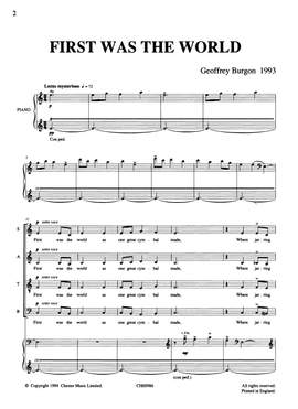 Geoffrey Burgon: First Was The World