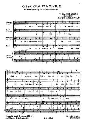 Giovanni Croce: O Sacrum Convivium