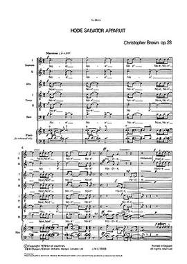 Christopher Brown: Hodie Salvator Apparuit for SATB Chorus With Soli