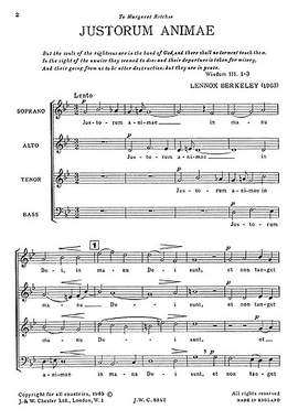 Lennox Berkeley: Justorum Animae Op.60 No.2