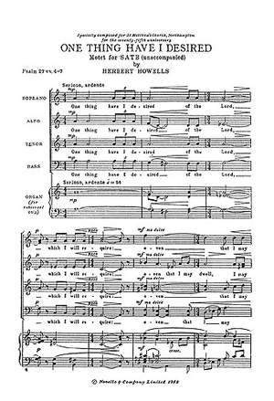Herbert Howells: One Thing Have I Desired