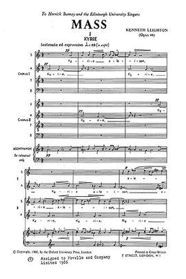 Kenneth Leighton: Mass Op.44 For Double Choir