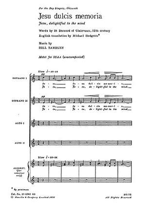Bill Tamblyn: Jesu Dulcis Memoria