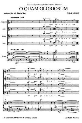 Philip Moore: O Quam Gloriosum (SATB)