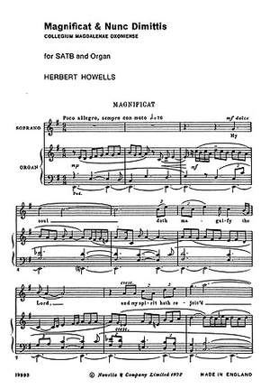 Herbert Howells: Magnificat & Nunc Dimittis