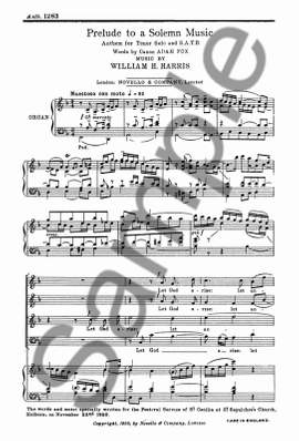 Sir William Henry Harris: Prelude To A Solemn Music