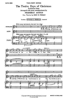 Twelve Days Of Christmas for SA with Piano