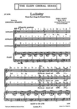 Cyril Scott: Lullaby for SSA and piano acc.