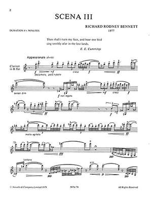 Richard Rodney Bennett: Scena III for Clarinet
