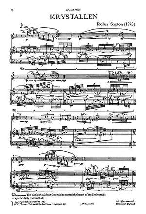 Robert Saxton: Krystallen For Flute And Piano