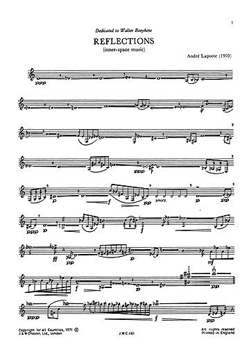 André Laporte: Reflections for Clarinet Solo