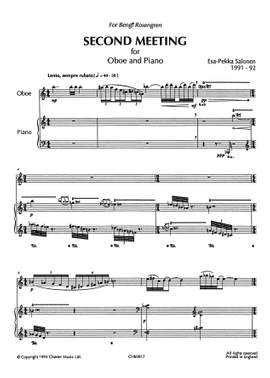 Esa-Pekka Salonen: Second Meeting for Oboe and Piano