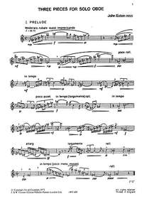 John Exton: Three Pieces for Oboe Solo