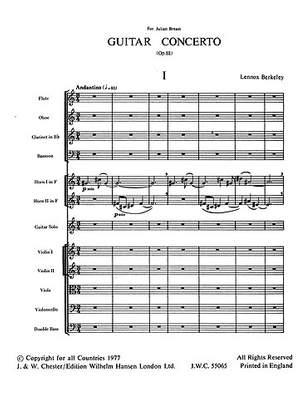 Lennox Berkeley: Concerto For Guitar And Orchestra Op.88