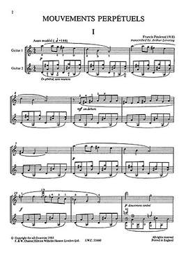 Francis Poulenc: Mouvements Perpetuels for Two Guitars