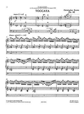 Christopher Brown: Toccata For Organ