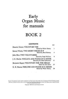 Early Organ Music For Manuals 2