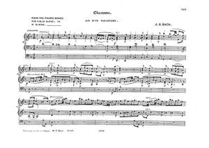 Johann Sebastian Bach: Chaconne for Organ (Ed. W.T. Best)