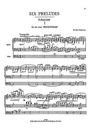 J. Gordon Cameron: Six Preludes On Hymn Tunes for