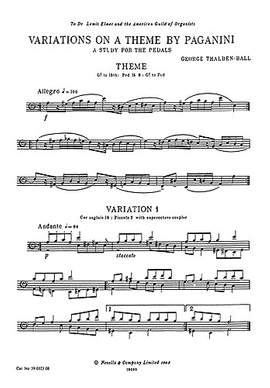 George Thalben-Ball: Variations On A Theme By Paganini For Organ Pedals