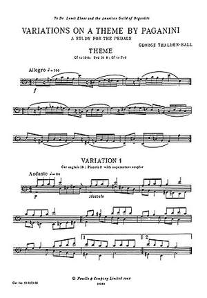 George Thalben-Ball: Variations On A Theme By Paganini For Organ Pedals