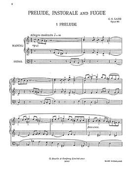 C.S. Lang: Prelude Pastorale & Fugue for Organ
