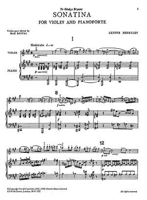Lennox Berkeley: Sonatina For Violin and Piano