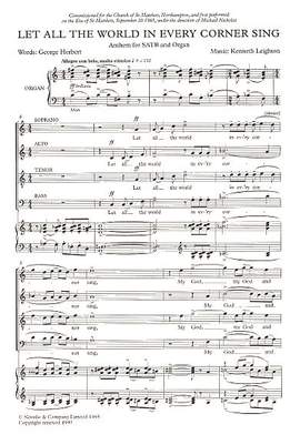 Kenneth Leighton: Let All The World In Every Corner Sing