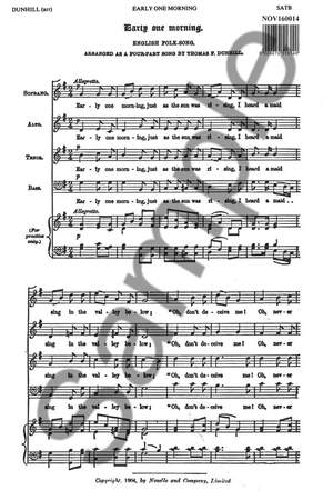 Early One Morning: Arranged by Thomas Dunhill