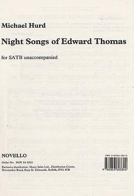 Michael Hurd: Night Songs Of Edward Thomas
