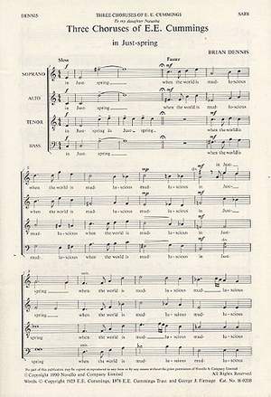 Brian Dennis: Three Choruses Of E.E.Cummings