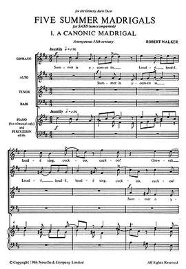 Robert Walker: Five Summer Madrigals
