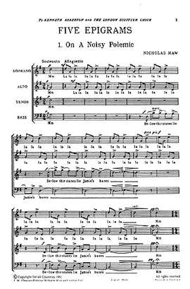 Nicholas Maw: Five Epigrams For Mixed Voices