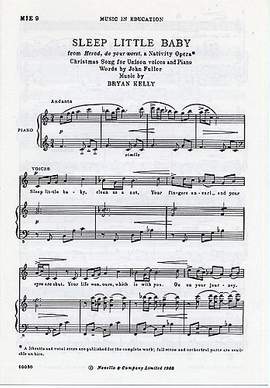 Bryan Kelly: Sleep Little Baby For Unison Voices