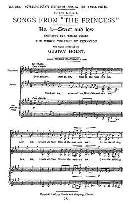 Gustav Holst: Songs from 'The Princess' Op.20 SSAA