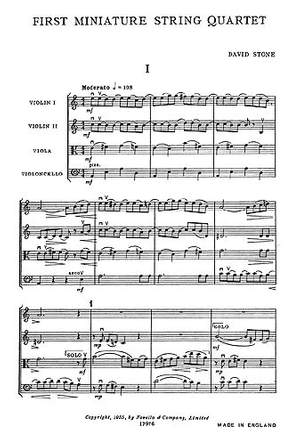 David Stone: Miniature Quartet No.1 Score