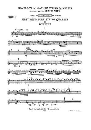 David Stone: Miniature Quartet No.1 Parts