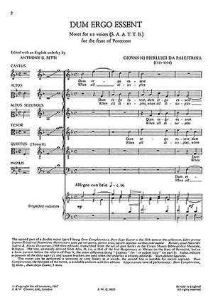 Giovanni Palestrina: Dum Ergo Essent