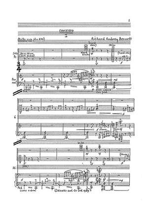 Richard Rodney Bennett: Percussion Concerto Solo Part And Piano